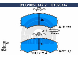 GALFER B1.G102-0147.2 stabdžių trinkelių rinkinys, diskinis stabdys 
 Techninės priežiūros dalys -> Papildomas remontas
95 624 970, 95 667 764, 9940092