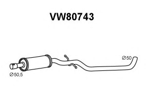 VENEPORTE VW80743 priekinis duslintuvas 
 Išmetimo sistema -> Duslintuvas
1K0253209H