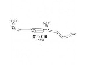 MTS 01.56010 vidurinis duslintuvas 
 Išmetimo sistema -> Duslintuvas
1717N3