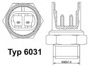 WAHLER 6031.97D temperatūros jungiklis, radiatoriaus ventiliatorius 
 Aušinimo sistema -> Siuntimo blokas, aušinimo skysčio temperatūra
4652 0219, 757 0837