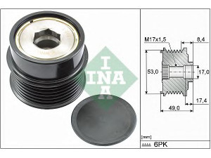 INA 535 0281 10 laisvos eigos sankaba, kint. sr. generatorius 
 Diržinė pavara -> Laisvos eigos sankaba, kint. sr. generatorius
0 4891 737AB, 0 4891 737AB, 0 4891 737AB
