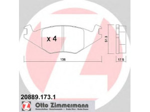 ZIMMERMANN 20889.173.1 stabdžių trinkelių rinkinys, diskinis stabdys 
 Techninės priežiūros dalys -> Papildomas remontas
191 698 151 A, 191 698 151 E, 191 698 151 F