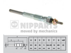 NIPPARTS J5712003 kaitinimo žvakė 
 Kibirkšties / kaitinamasis uždegimas -> Kaitinimo kaištis
19850-68020