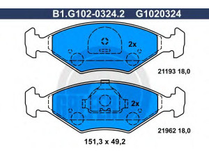 GALFER B1.G102-0324.2 stabdžių trinkelių rinkinys, diskinis stabdys 
 Techninės priežiūros dalys -> Papildomas remontas
5894112, 71738154, 77362315