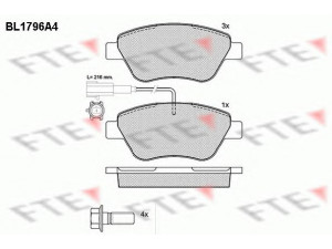 FTE BL1796A4 stabdžių trinkelių rinkinys, diskinis stabdys 
 Techninės priežiūros dalys -> Papildomas remontas
425496, 71770060, 71772224, 77362091