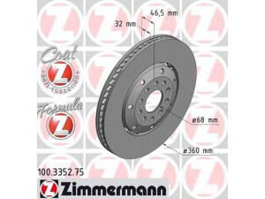 ZIMMERMANN 100.3352.75 stabdžių diskas 
 Stabdžių sistema -> Diskinis stabdys -> Stabdžių diskas
8D0 615 302 B