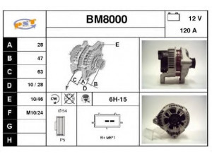 SNRA BM8000 kintamosios srovės generatorius 
 Elektros įranga -> Kint. sr. generatorius/dalys -> Kintamosios srovės generatorius
12312247389, 12312247405, 2247389