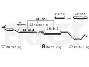 ERNST 033220 vidurinis duslintuvas 
 Išmetimo sistema -> Duslintuvas
58 52 199, 93365216