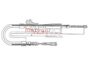 METZGER 10.7501 trosas, stovėjimo stabdys 
 Stabdžių sistema -> Valdymo svirtys/trosai
811 609 721B, 811 609 721C, 811 609 721H