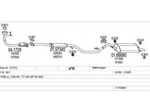 MTS C110094003800 išmetimo sistema 
 Išmetimo sistema -> Išmetimo sistema, visa