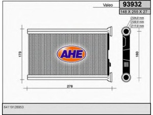 AHE 93932 šilumokaitis, salono šildymas 
 Šildymas / vėdinimas -> Šilumokaitis
64119128953