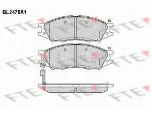 FTE BL2470A1 stabdžių trinkelių rinkinys, diskinis stabdys 
 Techninės priežiūros dalys -> Papildomas remontas
41060-4M490, 41060-6N090, 41060-6N091