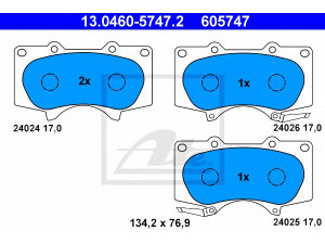 ATE 13.0460-5747.2 stabdžių trinkelių rinkinys, diskinis stabdys 
 Techninės priežiūros dalys -> Papildomas remontas
4605A472, 4605A481, 04465-35290