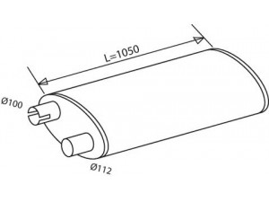 DINEX 28325 vidurinis / galinis duslintuvas 
 Išmetimo sistema -> Duslintuvas
42075072, 42090484, 42090570, 42092741