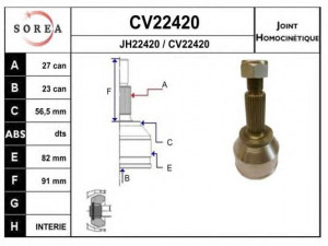 EAI CV22420K jungčių komplektas, kardaninis velenas 
 Ratų pavara -> Sujungimai/komplektas