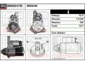 DELCO REMY DRS0247N starteris 
 Elektros įranga -> Starterio sistema -> Starteris
23300-BB00A, M000T32181, M000T37971