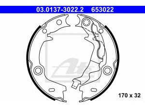 ATE 03.0137-3022.2 stabdžių trinkelių komplektas, stovėjimo stabdis 
 Stabdžių sistema -> Rankinis stabdys
58350-1GA00, 58350-1GA00