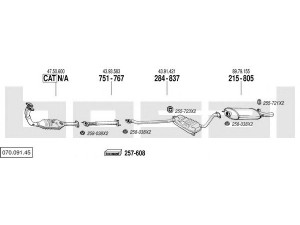 BOSAL 070.091.45 išmetimo sistema 
 Išmetimo sistema -> Išmetimo sistema, visa
