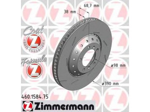 ZIMMERMANN 460.1584.75 stabdžių diskas 
 Dviratė transporto priemonės -> Stabdžių sistema -> Stabdžių diskai / priedai
298 615 301 C, 970 351 405 00