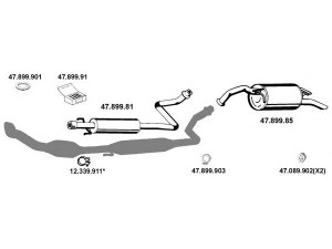 EBERSPÄCHER 472055 išmetimo sistema 
 Išmetimo sistema -> Išmetimo sistema, visa