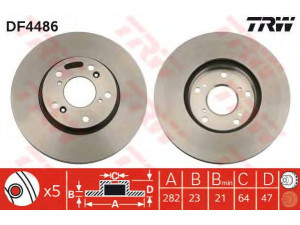 TRW DF4486 stabdžių diskas 
 Dviratė transporto priemonės -> Stabdžių sistema -> Stabdžių diskai / priedai
45251S7AB10, 45251S7AE10, 45251S7AE11