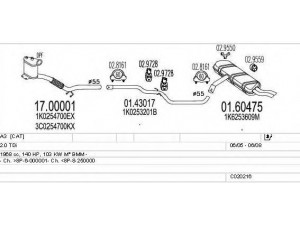 MTS C020216000580 išmetimo sistema 
 Išmetimo sistema -> Išmetimo sistema, visa