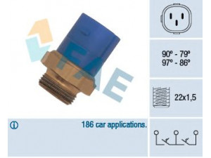 FAE 38170 temperatūros jungiklis, radiatoriaus ventiliatorius 
 Aušinimo sistema -> Siuntimo blokas, aušinimo skysčio temperatūra
1H0 959 481, 1H0 959 481 C