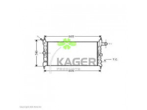 KAGER 31-0738 radiatorius, variklio aušinimas 
 Aušinimo sistema -> Radiatorius/alyvos aušintuvas -> Radiatorius/dalys
1300114, 90411883