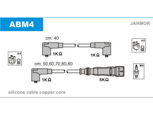 JANMOR ABM4 uždegimo laido komplektas 
 Kibirkšties / kaitinamasis uždegimas -> Uždegimo laidai/jungtys
305998031, 437998031B, 437998031B
