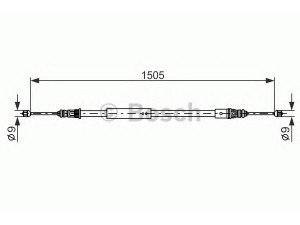 BOSCH 1 987 477 574 trosas, stovėjimo stabdys 
 Stabdžių sistema -> Valdymo svirtys/trosai
4745 H8, 96 263 856