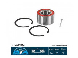 BTA H1X012BTA rato guolio komplektas 
 Ašies montavimas/vairavimo mechanizmas/ratai -> Rato stebulė/montavimas -> Rato guolis
328980, 9195608, 9195608, 9195608