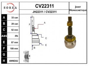 EAI CV22311K jungčių komplektas, kardaninis velenas 
 Ratų pavara -> Sujungimai/komplektas