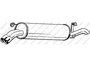 BOSAL 185-263 galinis duslintuvas 
 Išmetimo sistema -> Duslintuvas
8 52 126, 8 52 867, 90299364, 90399099
