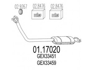 MTS 01.17020 išleidimo kolektorius 
 Išmetimo sistema -> Išmetimo vamzdžiai
GEX33451, GEX33454, GEX33459