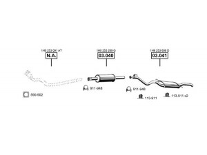 ASMET VA032250 išmetimo sistema 
 Išmetimo sistema -> Išmetimo sistema, visa
