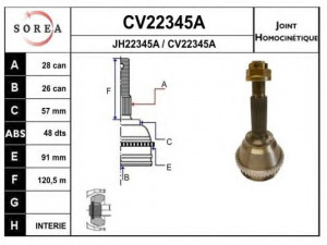EAI CV22345AK jungčių komplektas, kardaninis velenas 
 Ratų pavara -> Sujungimai/komplektas