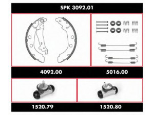 ROADHOUSE SPK 3092.01 stabdžių rinkinys, būgniniai stabdžiai 
 Stabdžių sistema -> Būgninis stabdys -> Stabdžių remonto rinkinys