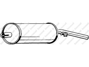 BOSAL 233-225 galinis duslintuvas 
 Išmetimo sistema -> Duslintuvas
055 253 609 Q, 171 253 609 A