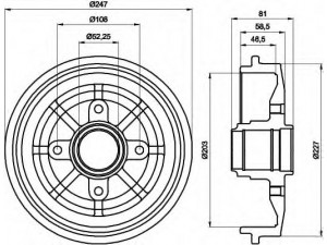 HELLA 8DT 355 300-481 stabdžių būgnas 
 Stabdžių sistema -> Būgninis stabdys -> Stabdžių būgnas
424740, 424740