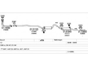 MTS C110550008470 išmetimo sistema 
 Išmetimo sistema -> Išmetimo sistema, visa