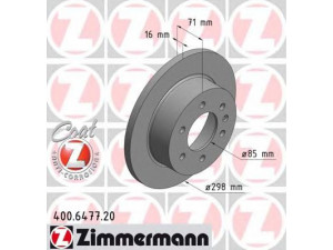 ZIMMERMANN 400.6477.20 stabdžių diskas 
 Dviratė transporto priemonės -> Stabdžių sistema -> Stabdžių diskai / priedai
906 423 0012, 2E0 615 601 A