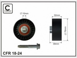 CAFFARO 18-24 kreipiantysis skriemulys, paskirstymo diržas 
 Diržinė pavara -> Paskirstymo diržas/komplektas -> Laisvasis/kreipiamasis skriemulys
0 5066 827AA, 0 5093 931AA, 0 5142 573AA