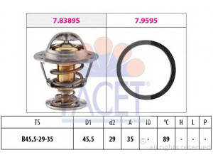 FACET 7.8389 termostatas, aušinimo skystis 
 Aušinimo sistema -> Termostatas/tarpiklis -> Thermostat