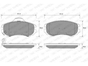 WEEN 151-1118 stabdžių trinkelių rinkinys, diskinis stabdys 
 Techninės priežiūros dalys -> Papildomas remontas
581012GB00, 581012GB00, 581013KA40