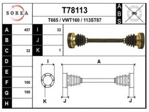 EAI T78113 kardaninis velenas 
 Ratų pavara -> Kardaninis velenas
211501203A