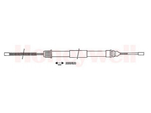 BENDIX 431202B trosas, stovėjimo stabdys 
 Stabdžių sistema -> Valdymo svirtys/trosai
6025002628