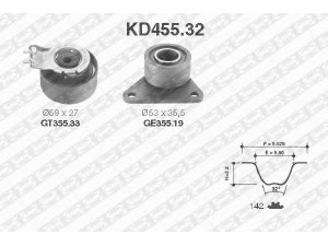 SNR KD455.32 paskirstymo diržo komplektas 
 Techninės priežiūros dalys -> Papildomas remontas
7430638277, 7438610040, 7438630590