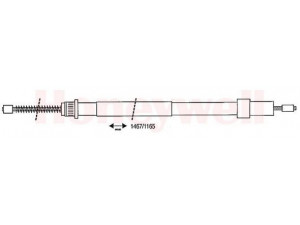 BENDIX 431213B trosas, stovėjimo stabdys 
 Stabdžių sistema -> Valdymo svirtys/trosai
474566