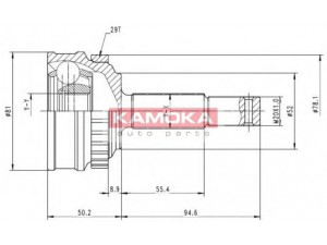 KAMOKA 6252 jungčių komplektas, kardaninis velenas 
 Ratų pavara -> Sujungimai/komplektas
374145, 90334947, 9117957