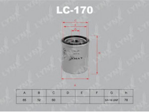 LYNXauto LC-170 alyvos filtras 
 Techninės priežiūros dalys -> Techninės priežiūros intervalai
11501-01610, 5010292, 5012645, AY100-TY013